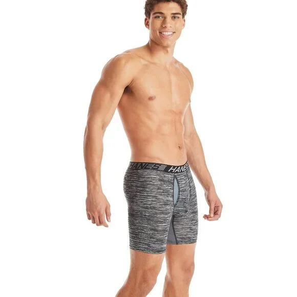 NWT Hanes Men's X-Temp Total Support Pouch Long Leg Boxer Briefs – 3-Pack - Picture 4 of 7